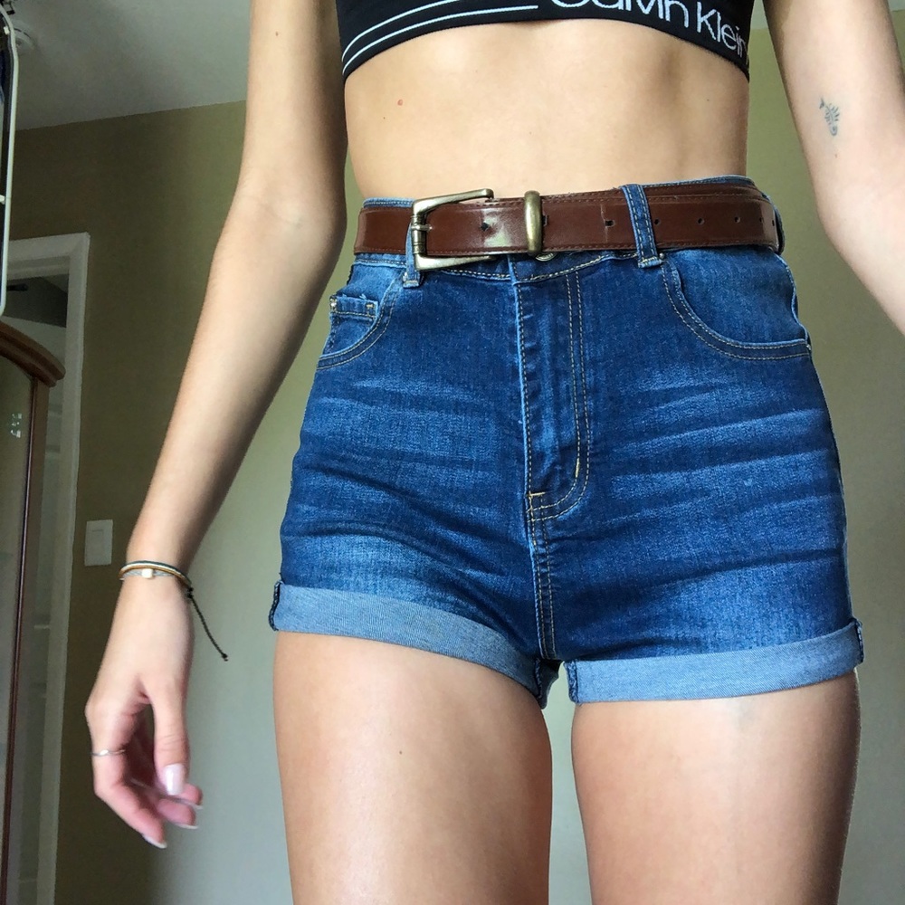 High rise jean shorts